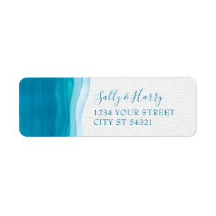 Teal, Modern Watercolor Address Labels