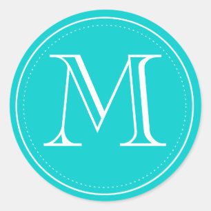 Teal Monogram Envelope Seal by Origami Prints