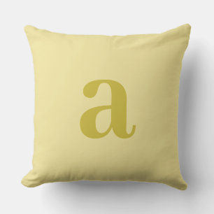 Teal Monogram Initial Letter Minimalist Cushion