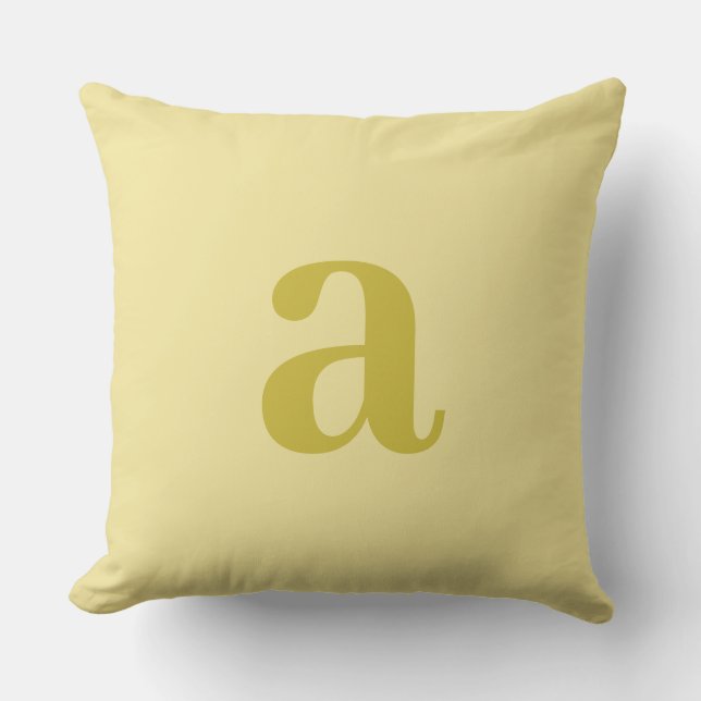 Teal Monogram Initial Letter Minimalist Cushion (Front)
