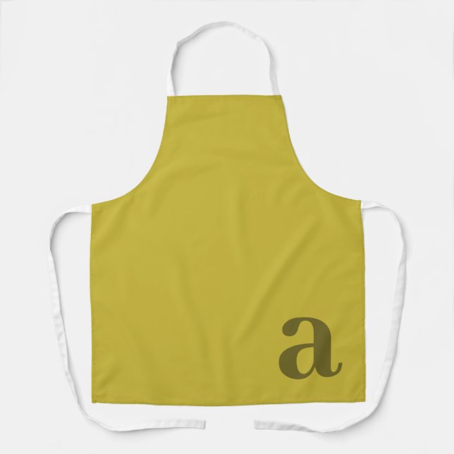 Teal Monogram Initial Minimalist Apron (Front)