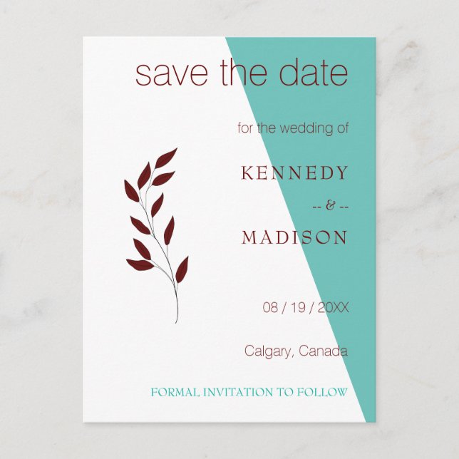 Teal Monogram 💍 Modern Geometric Elegance   Postcard (Front)