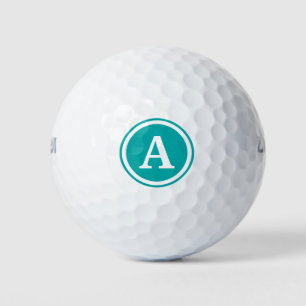Teal Monogram Personalised Golf Balls