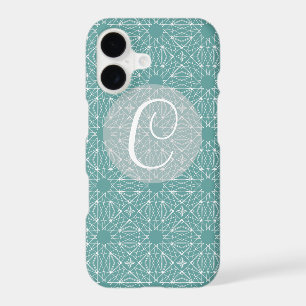 Teal Monogram with Pattern