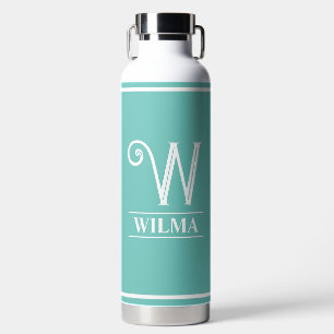 Teal Monogrammed  Water Bottle