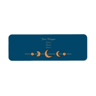 Teal Moon Address Labels Custom Celestial Labels