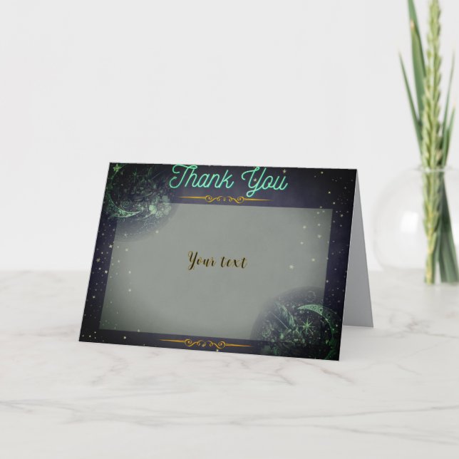 Teal Moon Thank You Card (Front)
