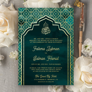 Teal Moroccan Arch Muslim Wedding Gold