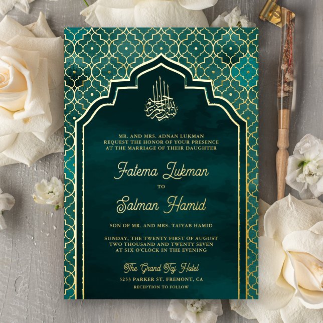 Teal Moroccan Arch Muslim Wedding Gold (Creator Uploaded)
