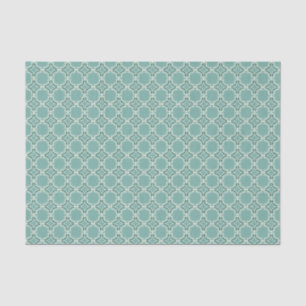 Teal Moroccan Lattice Pattern Tissue Paper