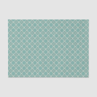 Teal Moroccan Lattice Pattern Tissue Paper