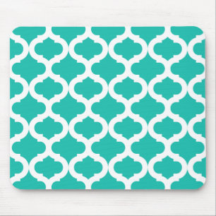Teal Moroccan Pattern Mouse Pad