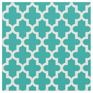 Teal Moroccan Print Fabric