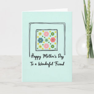 Teal Mothers Day Friend Art Card