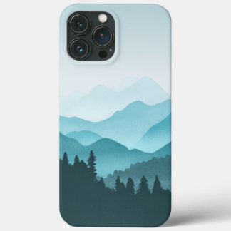 Teal Mountains iPhone 13 Pro Max Case