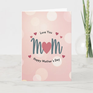 Teal Mum Rose Heart Card