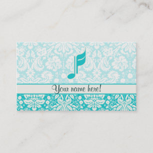 Teal Music Note Business Card