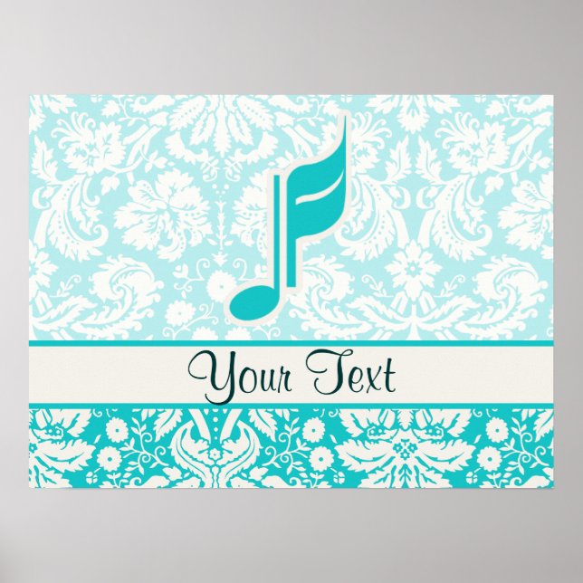 Teal Music Note Poster (Front)