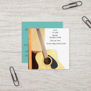 Teal Music Teacher/Musician /Educator Guitar Square Business Card