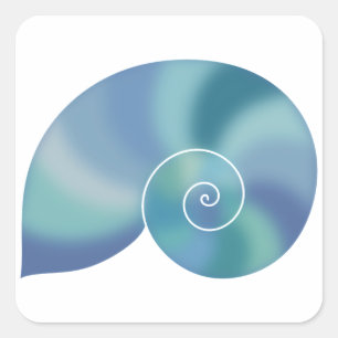 Teal Nautilus Shell Gradient Sticker