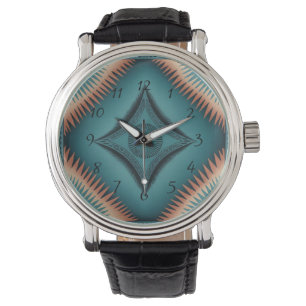 Teal Navajo Peach Sunburst Watch