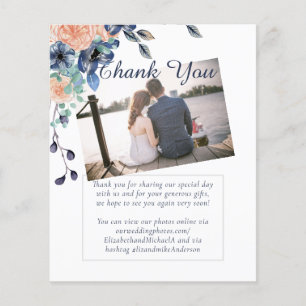 Teal Navy Coral Floral Budget Wedding Stationery