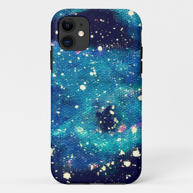 Teal Nebula and Stars Case-Mate iPhone Case (Back)