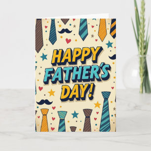 Teal Neckwear Fathers Day Card