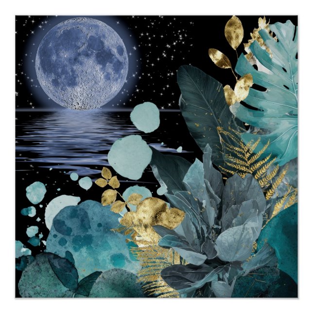 Teal Night Elegance Collection Poster (Front)