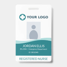 Teal Nurse Hospital Logo Employee Photo ID