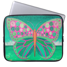 Teal Ocean Butterfly Laptop Sleeve