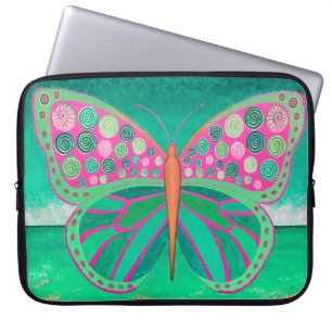 Teal Ocean Butterfly Laptop Sleeve