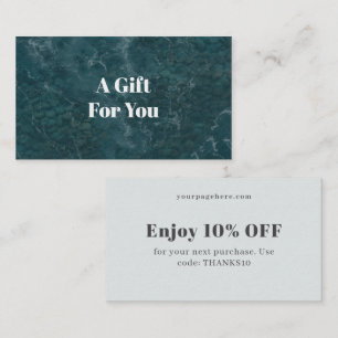 Teal ocean, modern discount card