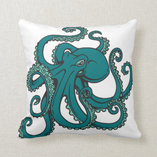 Teal Octopus Cushion
