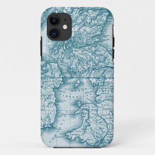 Teal Old World Antique Map iphone 5 Case