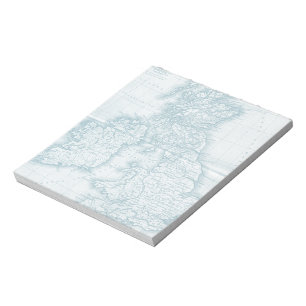 Teal Old World Antique Map Notepad