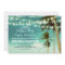 teal ombre beach wedding invitations