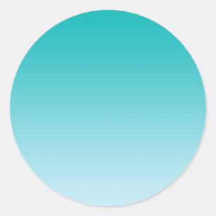 Teal Ombre Classic Round Sticker