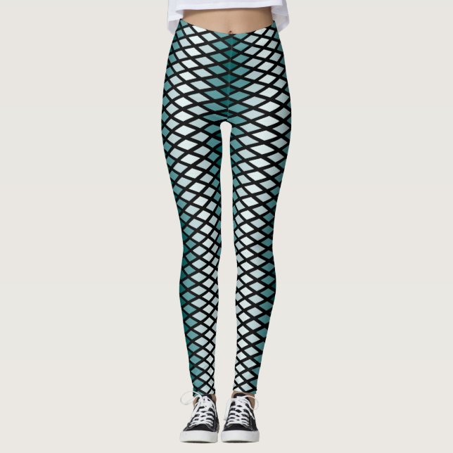 Teal Ombre Diamond Leggings (Front)