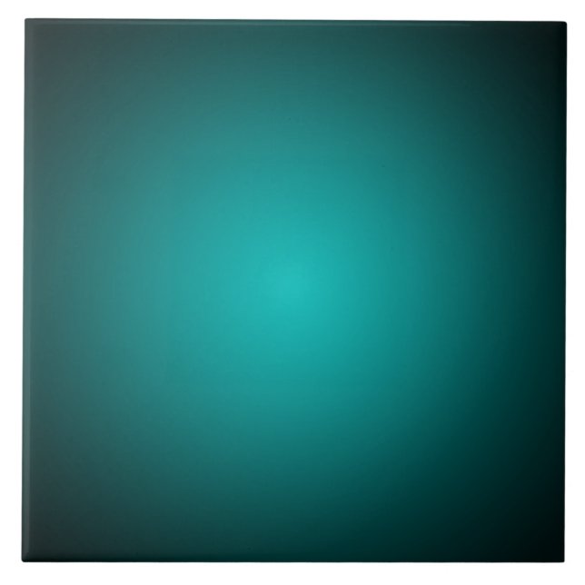 Teal Ombre Green Gradient Modern Minimalist Ceramic Tile (Front)