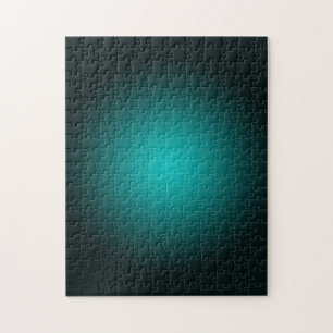 Teal Ombre Green Gradient Modern Minimalist Jigsaw Puzzle
