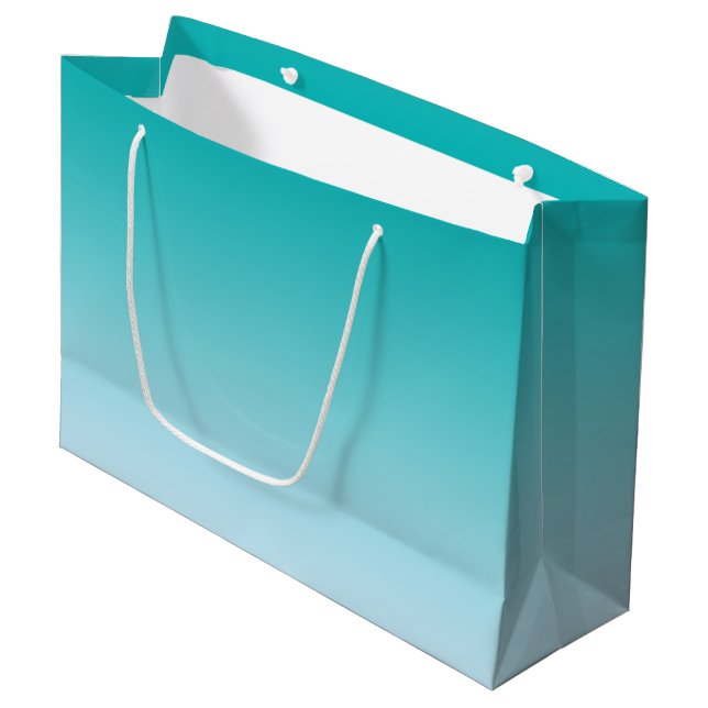 Teal Ombre Large Gift Bag (Front Angled)