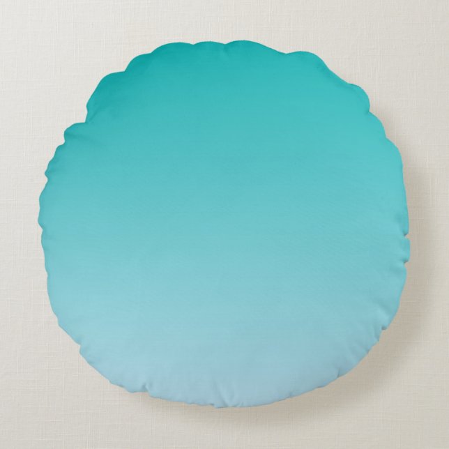 Teal Ombre Round Cushion (Front)