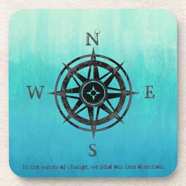 Teal Ombre Sea Coaster (Front)