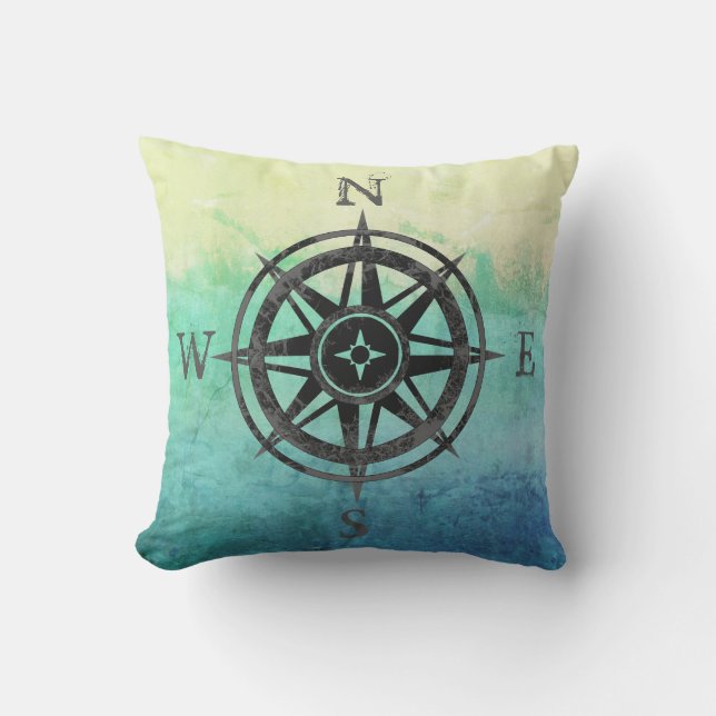 Teal Ombre Sea Cushion (Front)