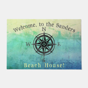 Teal Ombre Sea Doormat