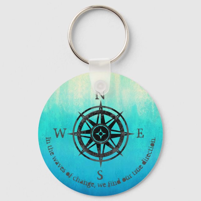 Teal Ombre Sea Key Ring (Front)