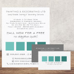 Teal Ombre Squares, Painter & Decorator Flyer<br><div class="desc">Teal Ombre Squares,  Painter & Decorator Advertising Flyer by The Business Card Store.</div>