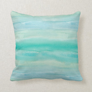 Teal Ombre Watercolor Cushion