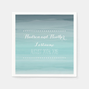 Teal Ombre Wedding Napkins